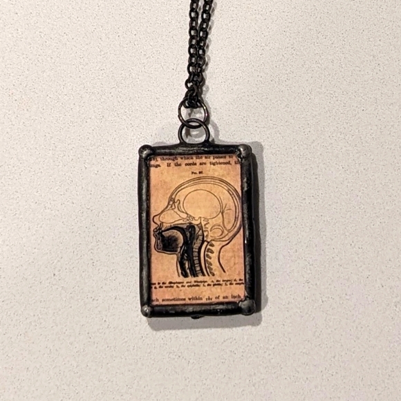 Very Unique Custom Made Gothic Medical Necklace - Picture 2 of 3
